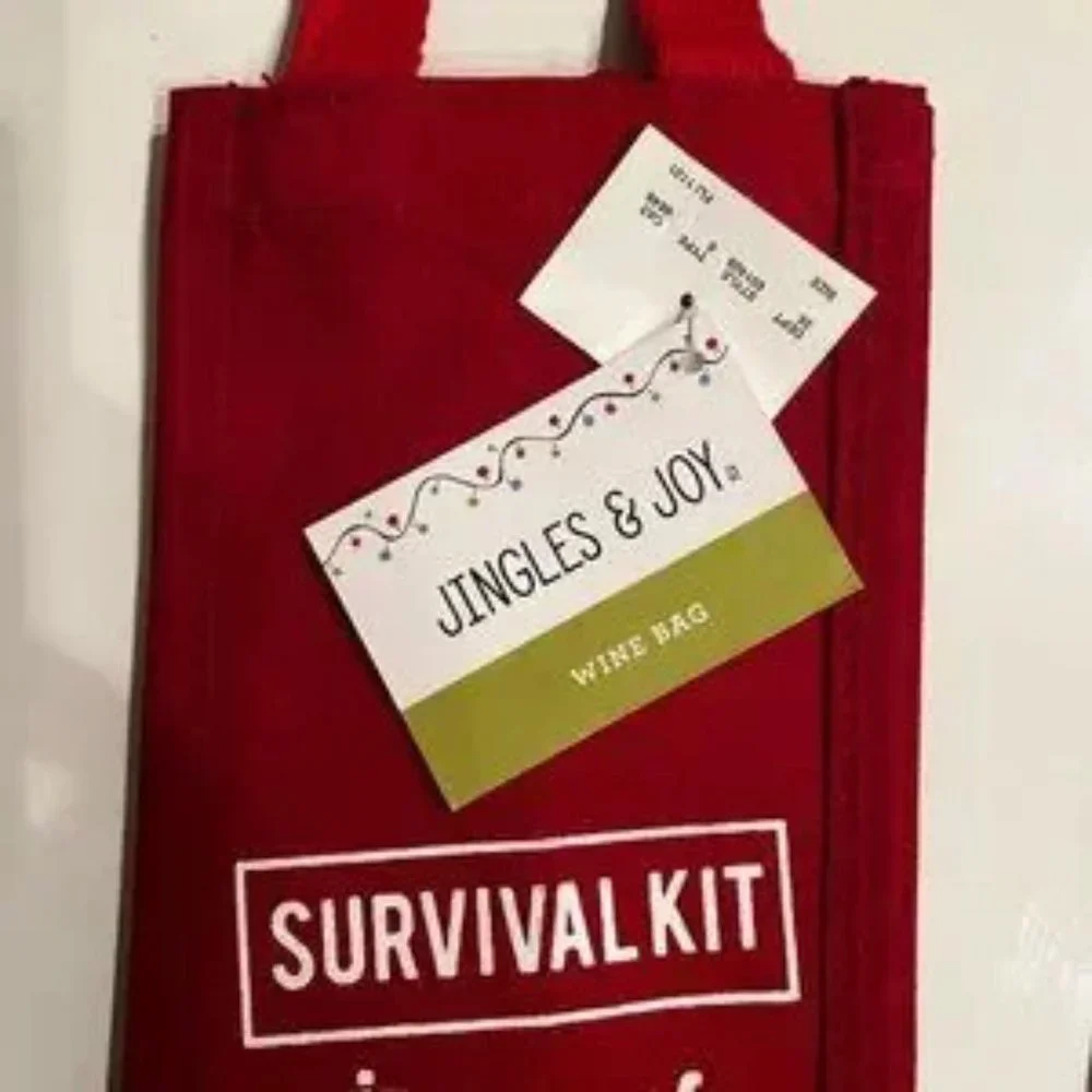 Wine Bags (THREE Sturdy / 100% Cotton / Canvas-Like) (new with‎ tags) (h/x)
